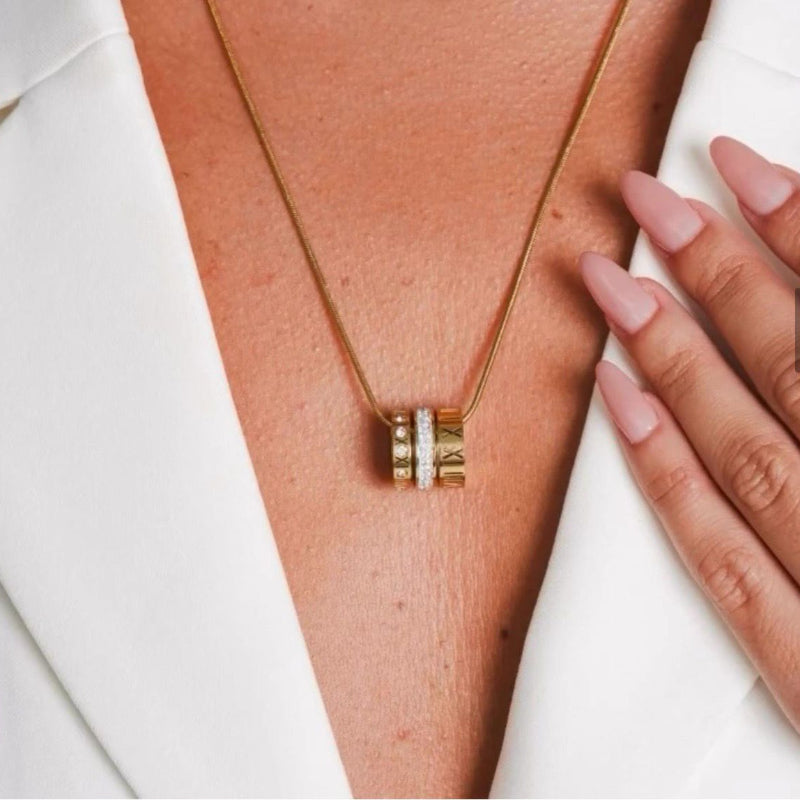 Triple Roman Numeral Necklace